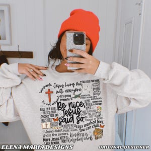 Be Nice, Jesus Said So PNG digitaal bestand sublimatie ontwerp clipart ORIGINELE ONTWERPER