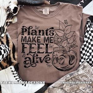 Mama Pflanzen machen mich lebendig PNG | Humor motivierende Sublimation | PNG Retro PNG Clipart