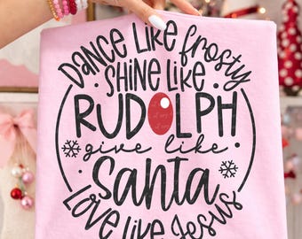 SVG navideño: Diseño de Papá Noel, Frosty y Rodolfo (archivos digitales)