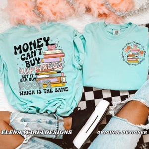 Money Can't Buy Happiness but It Can Books PNG Digital File Sublimation Design png Clipart ORIGINAL DESIGNER