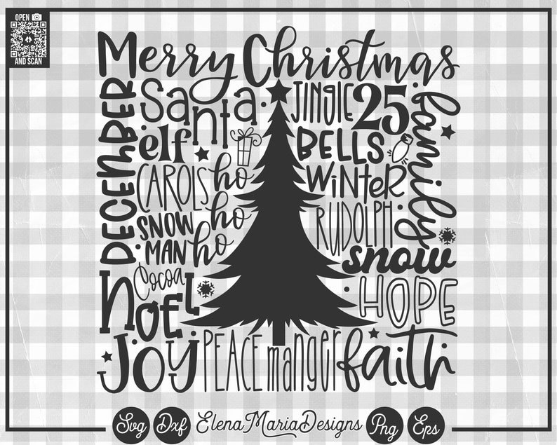 Download Christmas Subway Art Svg Holidays Santa Tree Faith Svg EPS ...