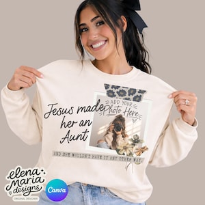 Diseño de sublimación de archivo PNG personalizado para el Día de la Madre de Canva "Jesús la hizo tía"