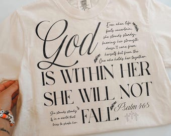Bible Verse PNG | God is Within Her Psalm 46:5 | Religious | Scripture | Faith