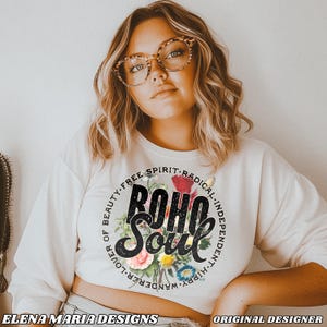Boho Free Spirit PNG File Bohemian Soul png | Boho Png For Crafters