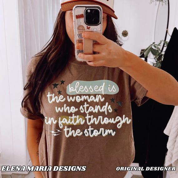 Jesus Faith Blessed Is The Woman Sublimation Design | Faith PNG Sublimation