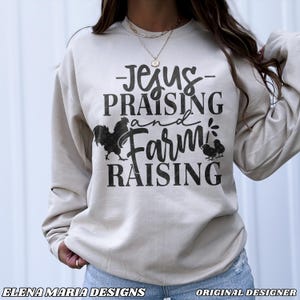 Jezus looft en boerderij verhogen SVG-snijbestand | Boerderij Country Western Svg EPS Png Clip Art Cricut silhouet DXF-bestanden