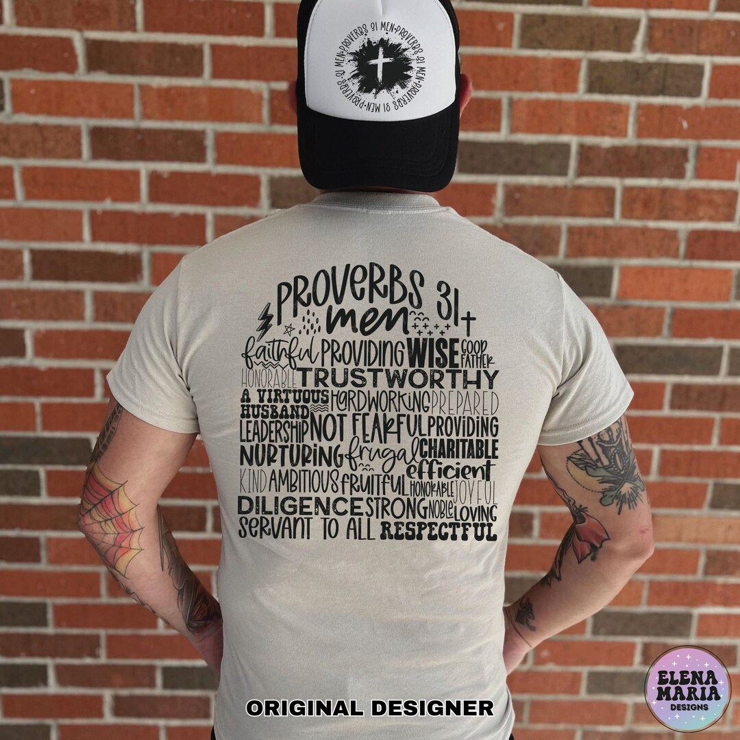 Proverbs 31 Men Sublimation Design Faith PNG File Sublimation Transfer