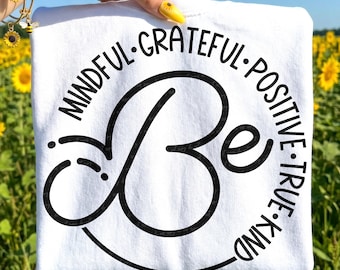 Mindful Grateful Positive SVG: Inspirational Clip Art (Digital Download)