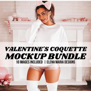 Trendy Valentinstag Coquette Mockup Bundle | Preppy Alternative Boho Mockup
