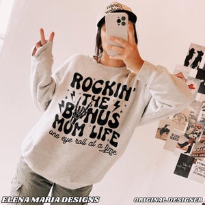 Rockin The Bonus moeder stiefmoeder SVG-bestand sublimatie ontwerp |  Grappige clipart met png-bestand