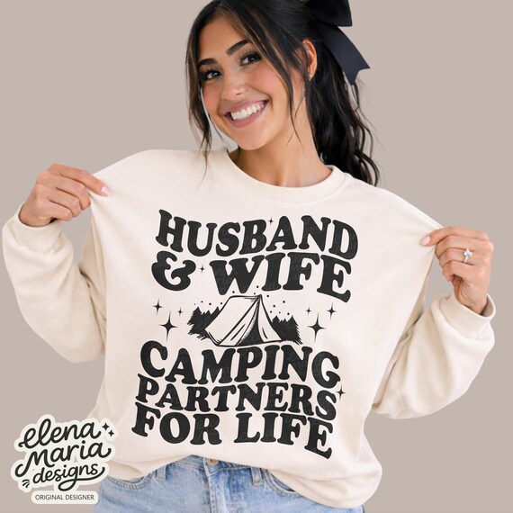 Camping Husband Wife Svg File | Summer Adventure Camping Svg EPS Png Dxf Cricut Cut Files Silhouette Cut Files For Crafters