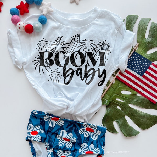 Boom Baby SVG Cutting File | 4Th of July Independence Day Svg EPS Png Clip Art Cricut Silhouette DXF Files