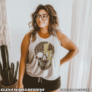 Leopard Skull Lightening Bolt Skeleton Sublimation PNG File Download PNG Clipart Instant Download
