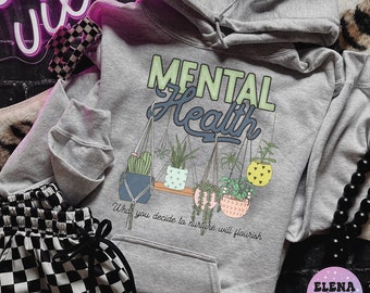 Mental Health Plants PNG File Digital File Sublimation Design Clipart