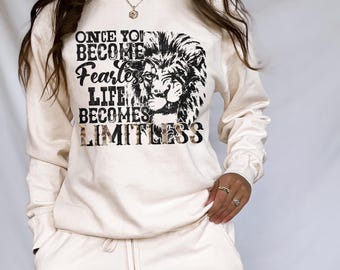 Lion Mom Sublimation Design: Fearless Limitless PNG (Digital Download)