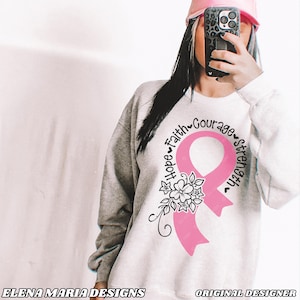 乳がん啓発 SVG | 希望 SVG EPS PNG Dxf Cricut カット ファイル クラフター向けシルエット カット ファイル
