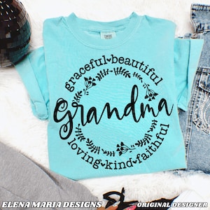 Grand-mère Svg | Fichiers de coupe Cricut Svg fête des mères fidèles gracieux belle Png Dxf Fichiers de coupe Silhouette