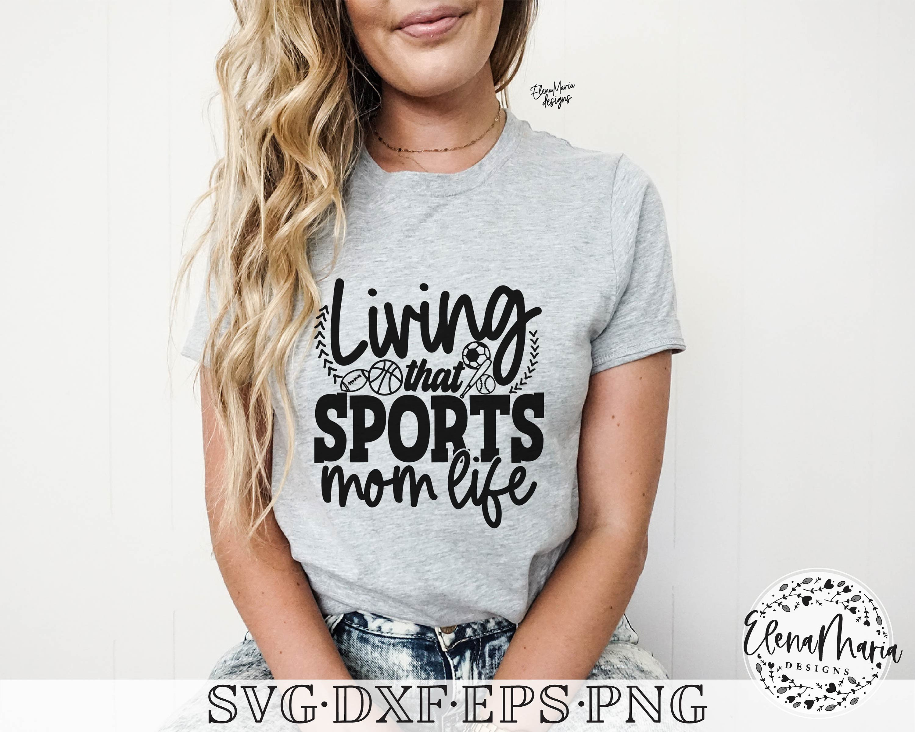 Sports Mom SVG File / Living That Sports Mom Life Svg File png Etsy