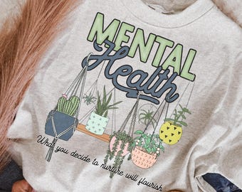 Mental Health Plants PNG File Digital File Sublimation Design Clipart