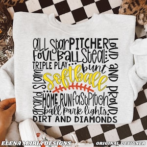 Archivo SVG de arte de metro de softbol / Archivo SVG de camiseta de softbol de béisbol Archivos SVG Eps Png Clip Art Archivos de corte Cricut Archivos DXF de silueta para artesanos
