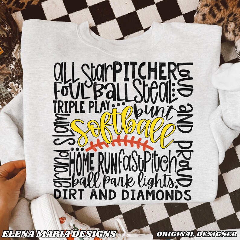Softball Script Softball Subway Art SVG: Baseball Shirt File (digital Download) - Etsy