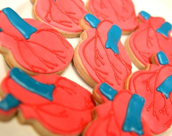 1 Dozen Decorative 4" Shortbread Anatomical Heart Shape Cookies