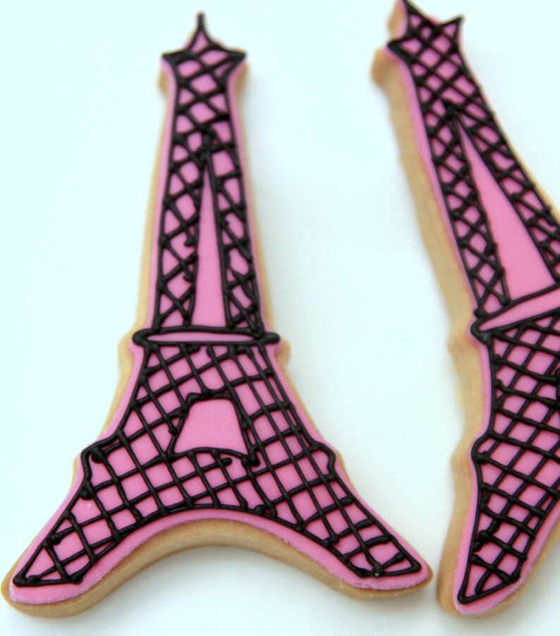 1 Dozen Decorative 4.5 Eiffel Tower Cookies Etsy