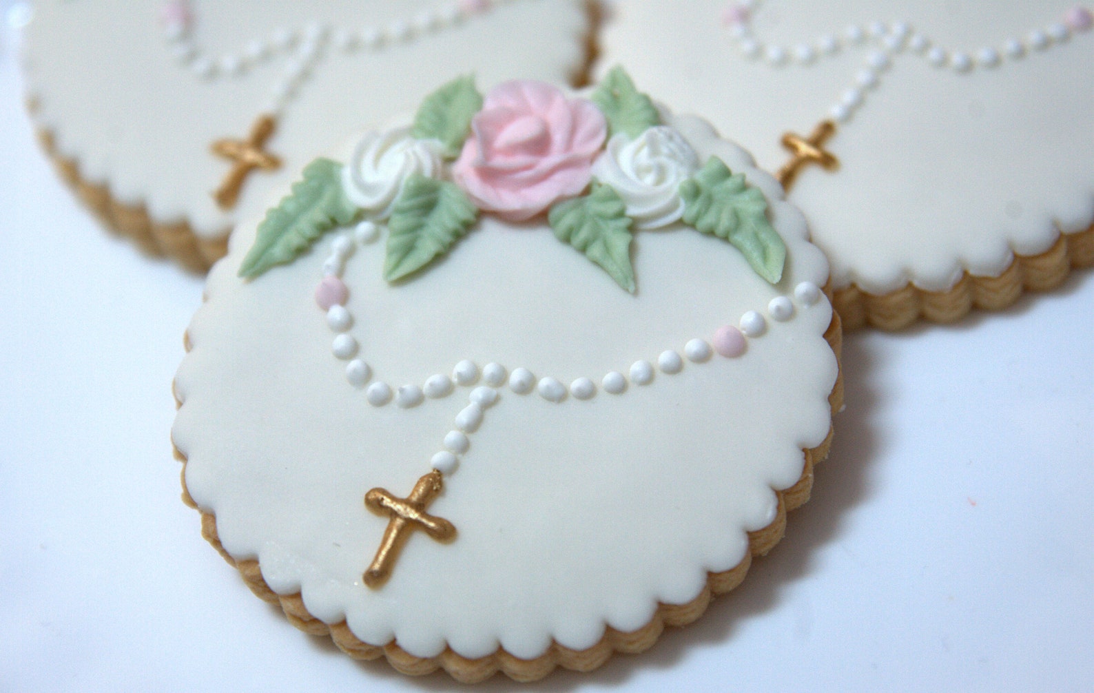 1 Dozen Decorative Shortbread 3.75 Scalloped Rosary - Etsy