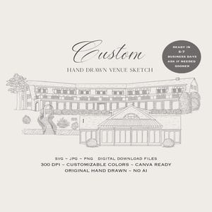 Custom Wedding Venue Illustration Sketch