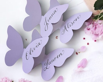 Butterfly Place Cards, Calligraphy, custom, Handwritten, Garden Wedding, Party, Bridal Shower