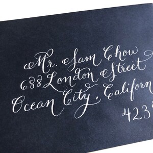 FANCY FLOURISH SCRIPT Calligraphy Envelopes for Weddings & Events, Custom Handwritten