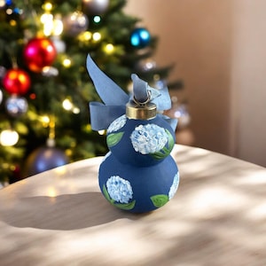 Hand Painted Christmas Ornament - Floral Heirloom Ornament Keepsake -Gift Ornament