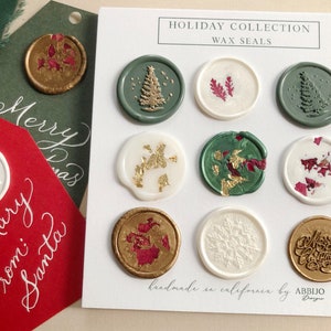 Christmas, Holiday Wax Seal stickers, handmade