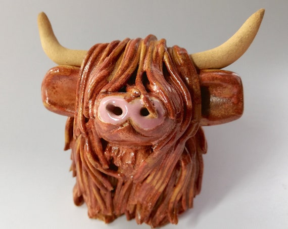Handmade Rusty Highland Cow