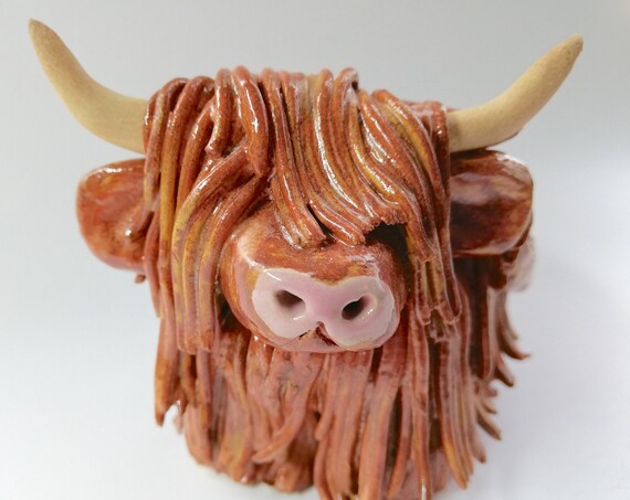 Handmade Rusty Highland Coo