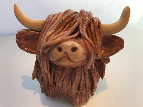 Handmade Ceramic Highland Cow -Rusty 4