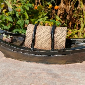 Sampan - Asiatisk fiskebåt. Mall och instruktioner för att tillverka i keramik.