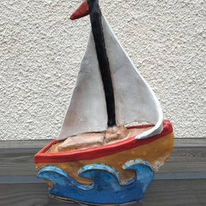 Plantilla de cerámica e instrucciones para hacer un barco de vela en cerámica