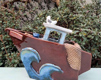 Pottery template to accompany YouTube video to make Fishing Boat