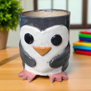 Penguin plant/pencil pot  Digital template and instructions