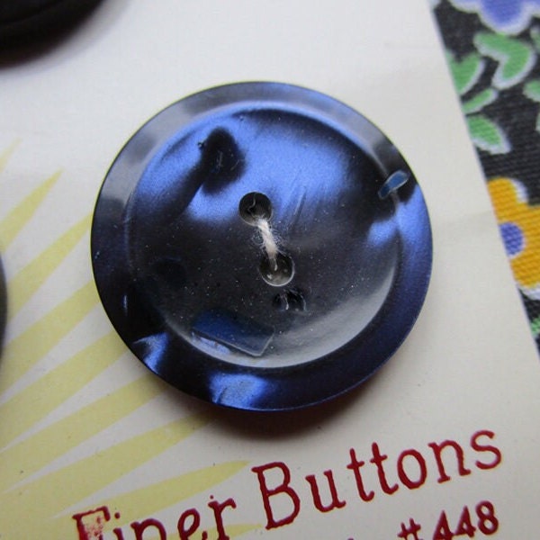 3 Vintage Lansing Dark Purple Plastic Buttons, 7/8" (22mm) Two-hole