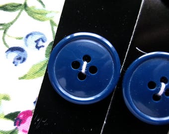 ビンテージ風スリムラインネイビーブルー4つ穴プラスチックボタン9個、13/16インチ（20mm）