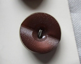 4 Vintage La Petite Dark Brown Plastic Buttons, 1/2" (13mm) Two-hole Sew-thru