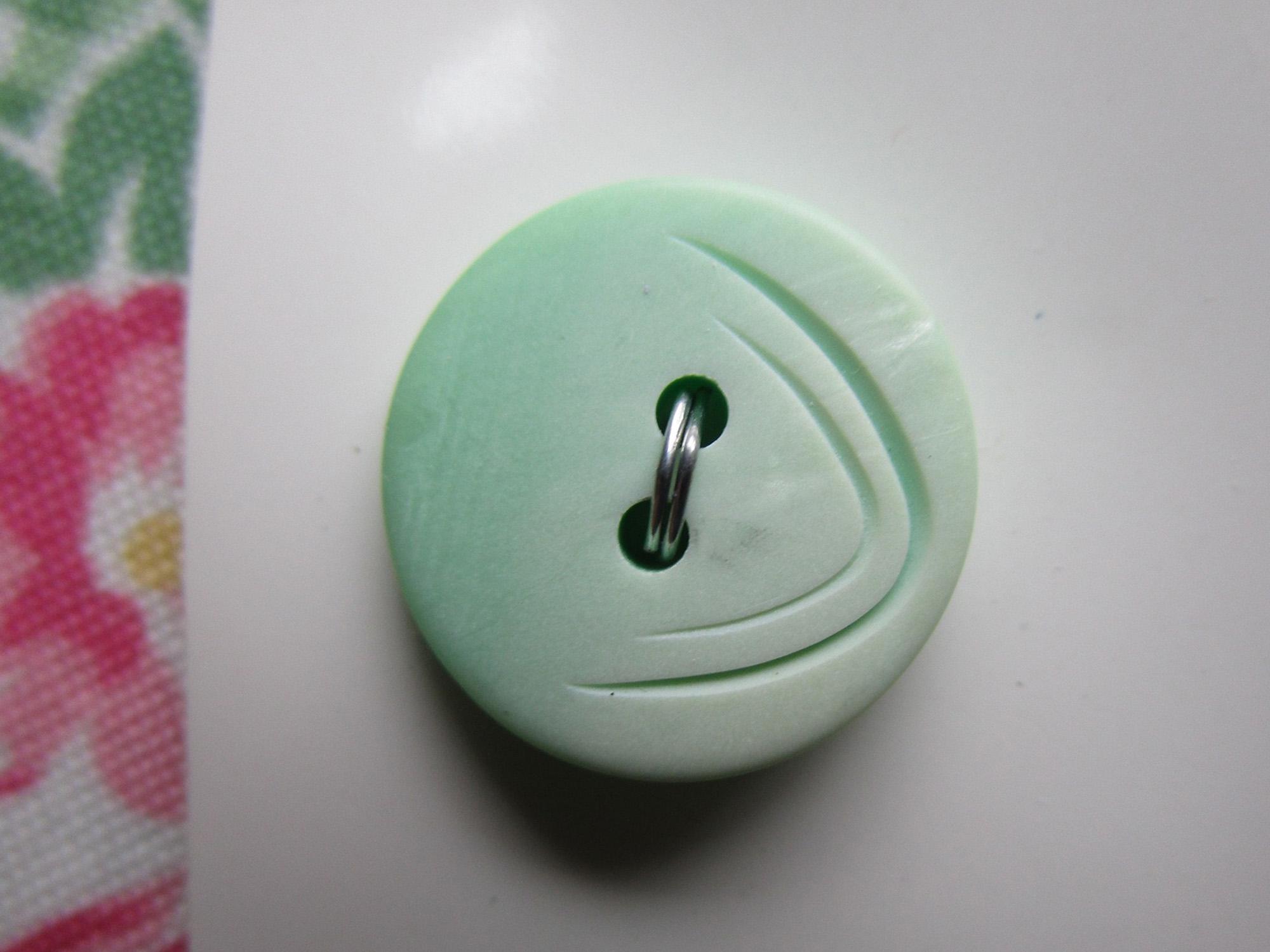 Lot De 6 Boutons Vintage Verts Cœur En Relief - 2,2 Cm, Référence 5457