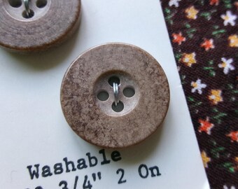 ヴィンテージ La Petite ブラウン プラスチック製 4つ穴ボタン 2個、13/16インチ (20 mm)