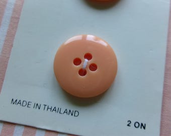 ヴィンテージ ヌーヴォーテ ライトオレンジ プラスチック製 4つ穴ボタン 2個、11/16インチ (18 mm)