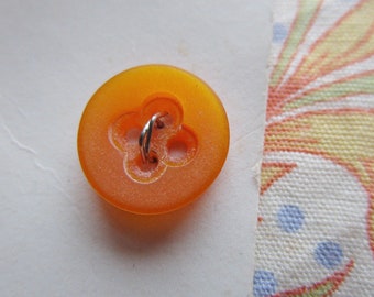 Orange Tri-Color Vintage Plastic Shank Buttons 3/4" Diam Made in Holland Buttons 