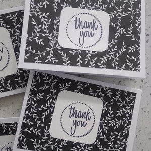Thank you cards, thank you note cards, set of thank you cards, greeting cards, handmade thank you card, set of cards, thank you note