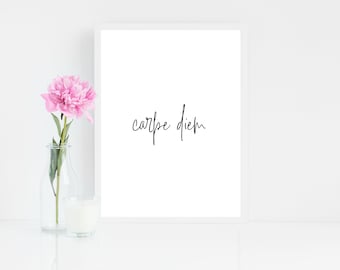 Carpe Diem Art Printable - Carpe Diem Sign, Carpe Diem Wall Art, Home Decor, Gifts For Her - Instant Download, Quote Printable