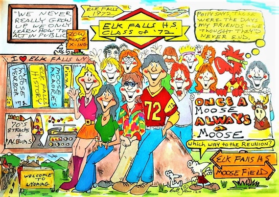 CLASS REUNION Personalized Cartoon - Etsy CLASS REUNION Personalized Cartoon - Etsy